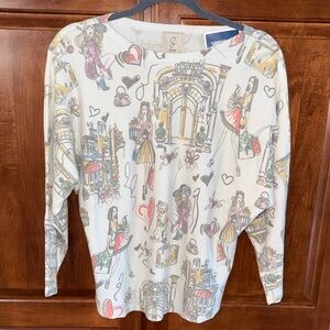 Sioni Graphic Cityscape & Fashion Motif Sweater
